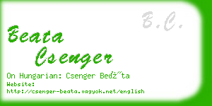 beata csenger business card